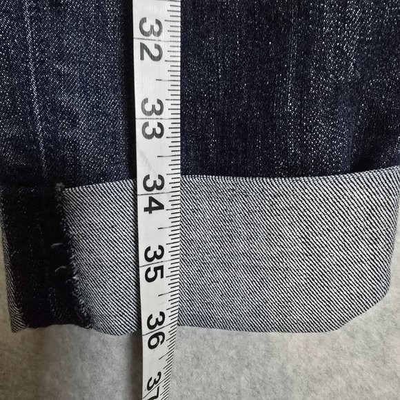 Hudson Women Sz 28 Collin Flap Pocket Mid Rise Dark Wash Skinny Cuff Crop Jeans - Picture 9 of 11